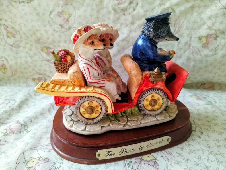 VINTAGE LEONARDO COLLECTION The Picnic Ornament Badger And Fox Etsy