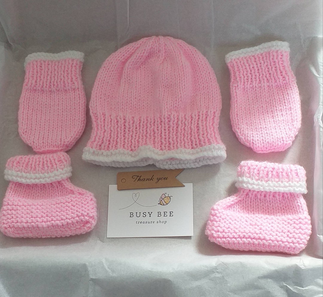 Newborn baby hat mittens and booties set for newborn baby. Etsy Italia
