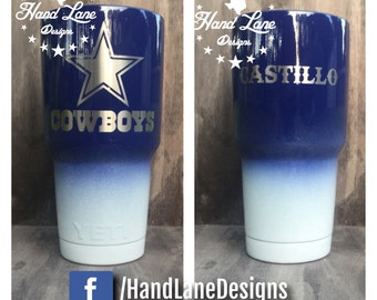 Custom Powder Coated Dallas Cowboys YETI/HOGG/rtic/OZARK Tumbler 20oz or 30oz