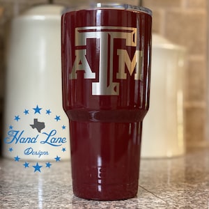 Texas A&M Block Logo Yeti Gray And Silver Rambler Bottle Chug 18 Oz