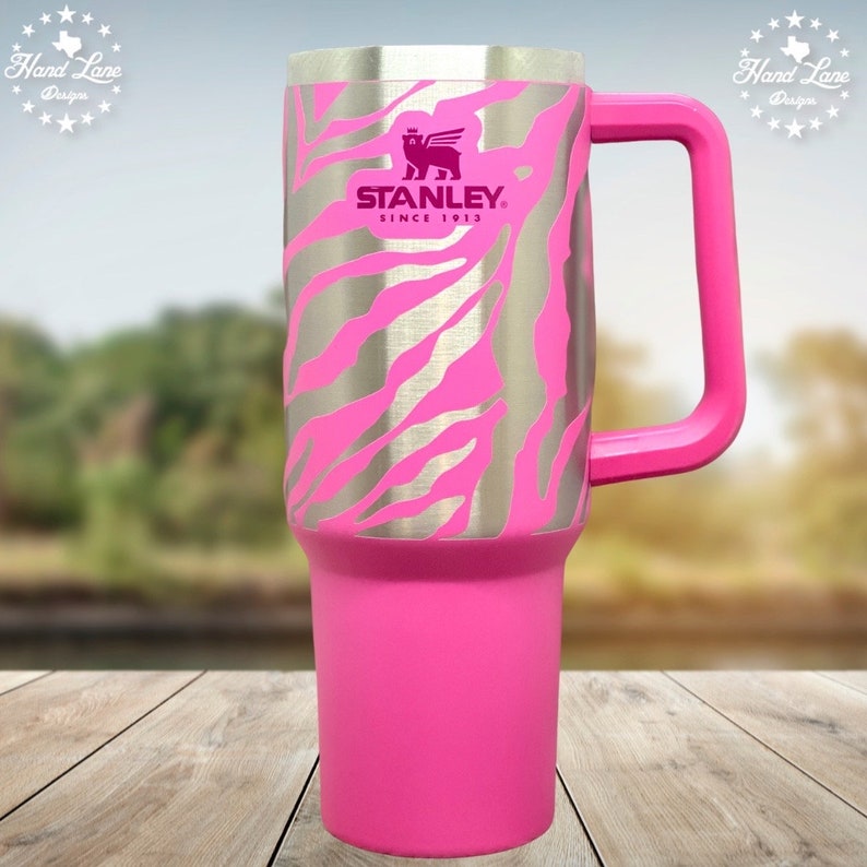 Mother's Day Gift - Personalized Stanley 40oz Tumbler, Full Wrap Laser Engraved Cheetah Print, Custom Gift for Her image 4