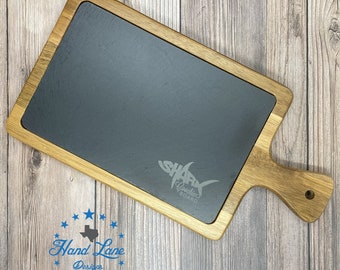 SHARK COOCHIE BOARD | Shark Coochie Charcuterie | Custom Slate and Acacia Cheese, Personalized for Housewarming Gift for Realtor Gift