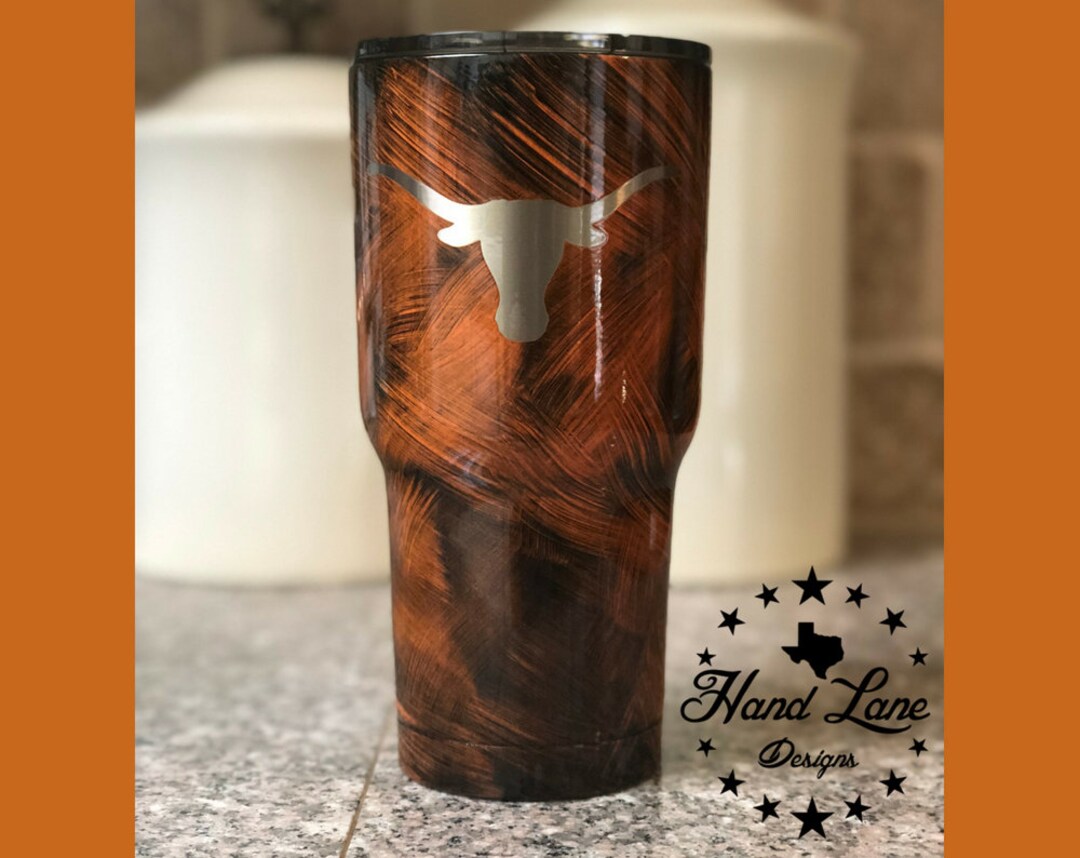 Texas Longhorns Grunge and Scratched Tumbler Ut Burnt Orange YETI/RTIC