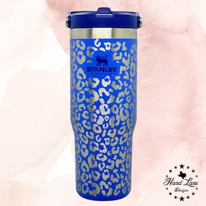Stanley 30 Oz. IceFlow Tumbler with Flip Straw- Full Tumbler Wrap Laser Engraved-Cheetah/Leopard