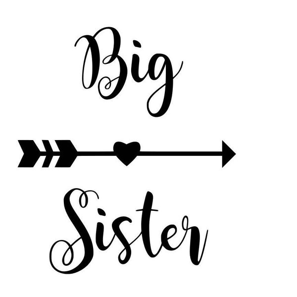 Big Sister Cut File, big sister arrow, big sister svg