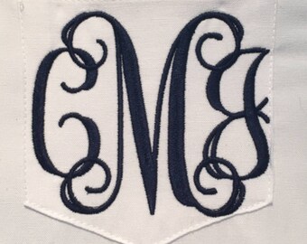 Embroidery Font Vine Monogram Font