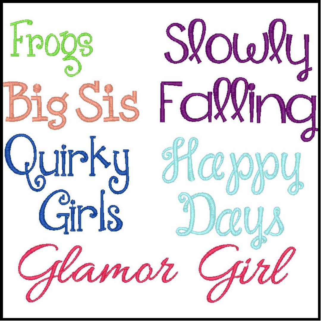 Embroidery Font, BUNDLE Embroidery Font Etsy