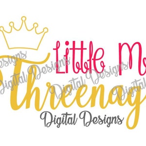 SVG pequeña señorita tresnager tercer cumpleaños Cut File