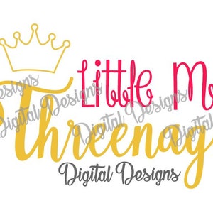 SVG little miss threenager third birthday Cut File