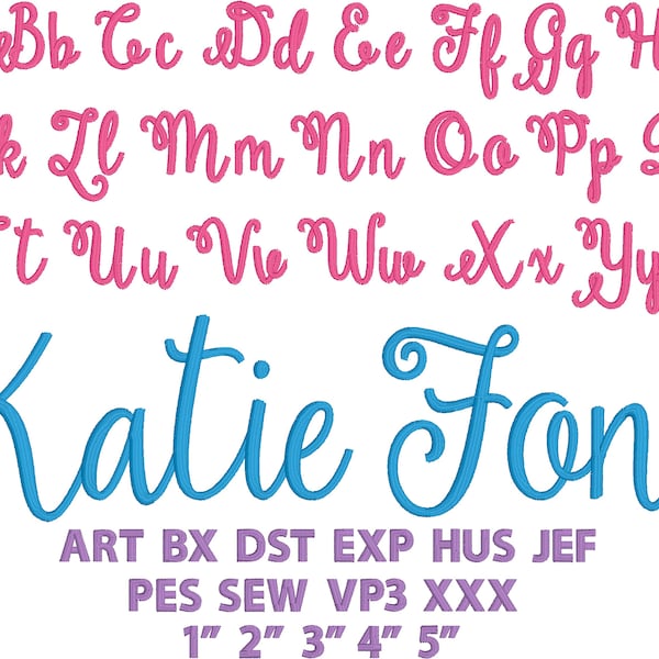 Embroidery Font, Katie Font, BX, Digital Download