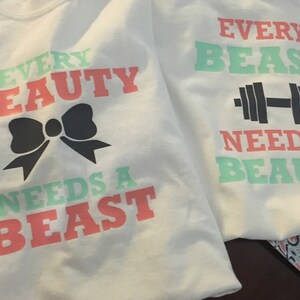 Every Beast Every Beauty Cut File, Beauty and Beast, work out, beauty bow, couples matching image 2