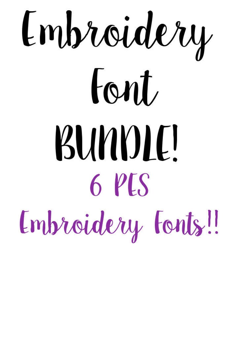 Embroidery Font BUNDLE Embroidery Font Etsy