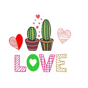 Kaktus Valentine "," Liebe "," Kaktus "," PNG SVG schneiden Datei