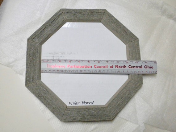 Octagon Picture Frame Farm House Style Wood Rough Gray Barn