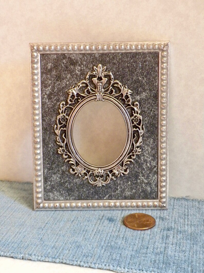 Silver Picture Frame Spandrel Style Miniature Size For Image 0