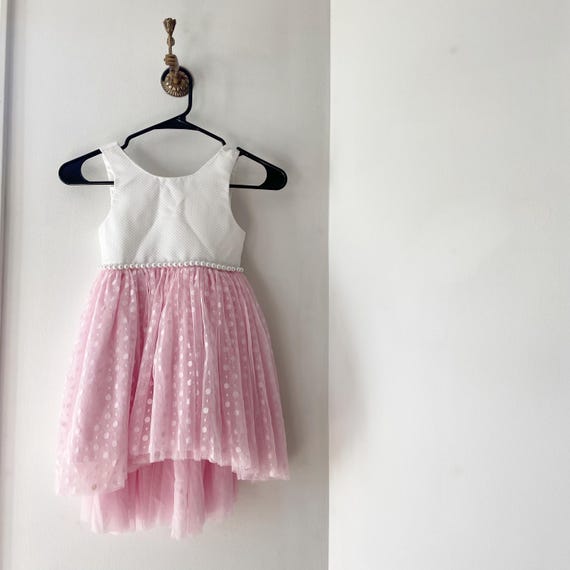 american princess dresses with pearls American Princess Kids' Faux Pearl Sleeveless Dress In Blush