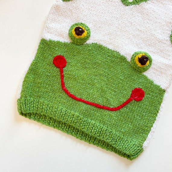 Handmade Knit Frog Sweater Vest - image 2