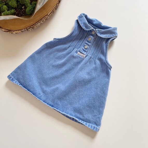 Vintage Cherokee Sleeveless Denim Collared Dress | 6-9m - Etsy Vintage Cherokee Sleeveless Denim Collared Dress | 6-9m - Etsy