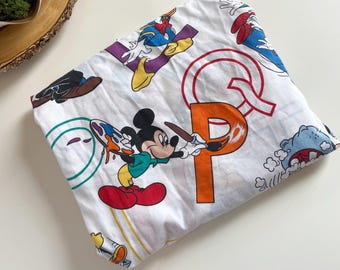 Vintage 80 Chatham Disney Sports Blanket Baseball Basketball Soccer Football 66x88 Charater main image 0