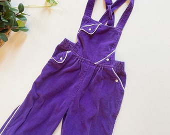 Vintage Popsicle Purple Corduroy Overalls