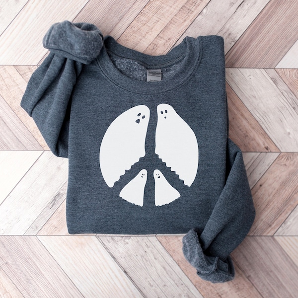 Spooky Ghost Peace Sign Svg - Etsy