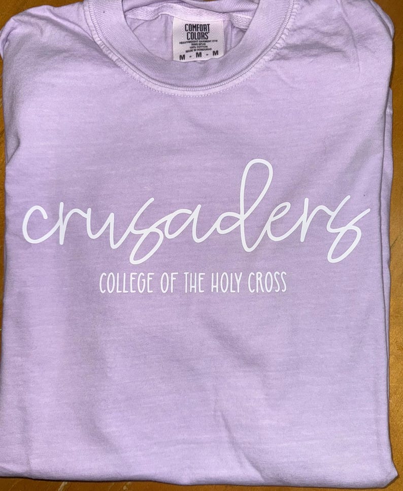 Custom College Slogan, Mascot University Tshirt- Comfort Colors long and short sleeve Orchid