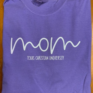 Custom College Slogan, Mascot University Tshirt- Comfort Colors long and short sleeve Violet