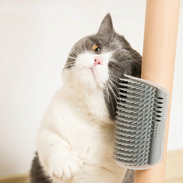 Cat Scratcher Cat Corner Rub Hair Massager Washable Scratching Brush, Pet Accessories