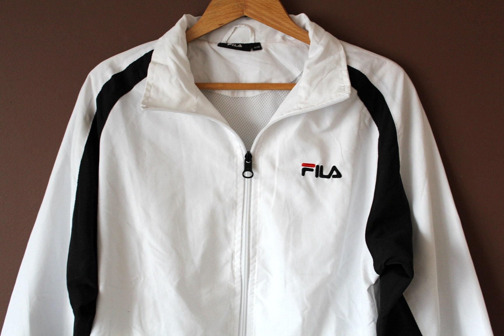 Vintage FILA Windbreaker 90's Jacket Black | Etsy