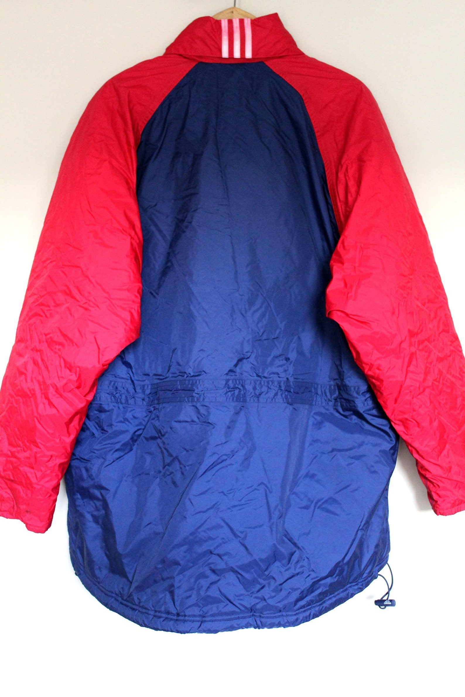 Vintage ADIDAS Jacket Adidas Polyester Puffer Blue Red Parka Etsy