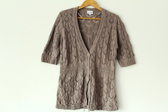 tan short sleeve sweater