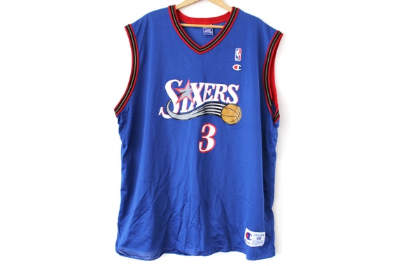 Vintage Philadelphia Sixers Basketball Jersey, Blu