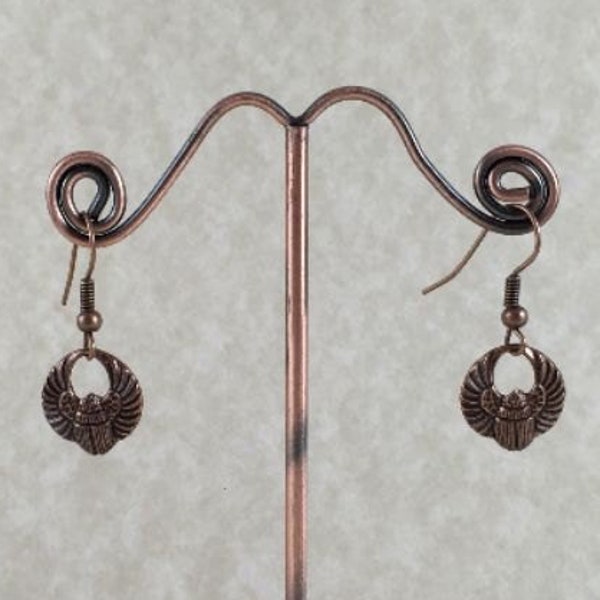 Copper Scarab Earrings