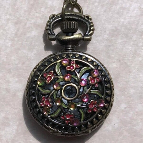 Pocket Watch Necklace Etsy