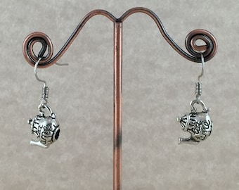 Silver Teapot Earrings