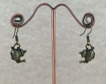 Brass Teapot Earrings