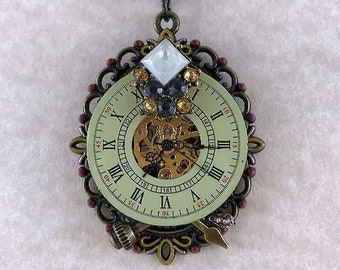 Brass Steampunk Time Necklace