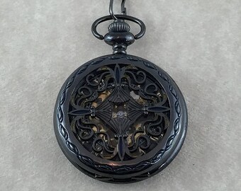 Gunmetal Mechanical Pocket Watch Chinese Knot