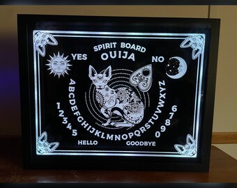 Ouija Board Light Box | Gothic Lamp Decor | LED Multicolor Remote or Smartphone App Controlled