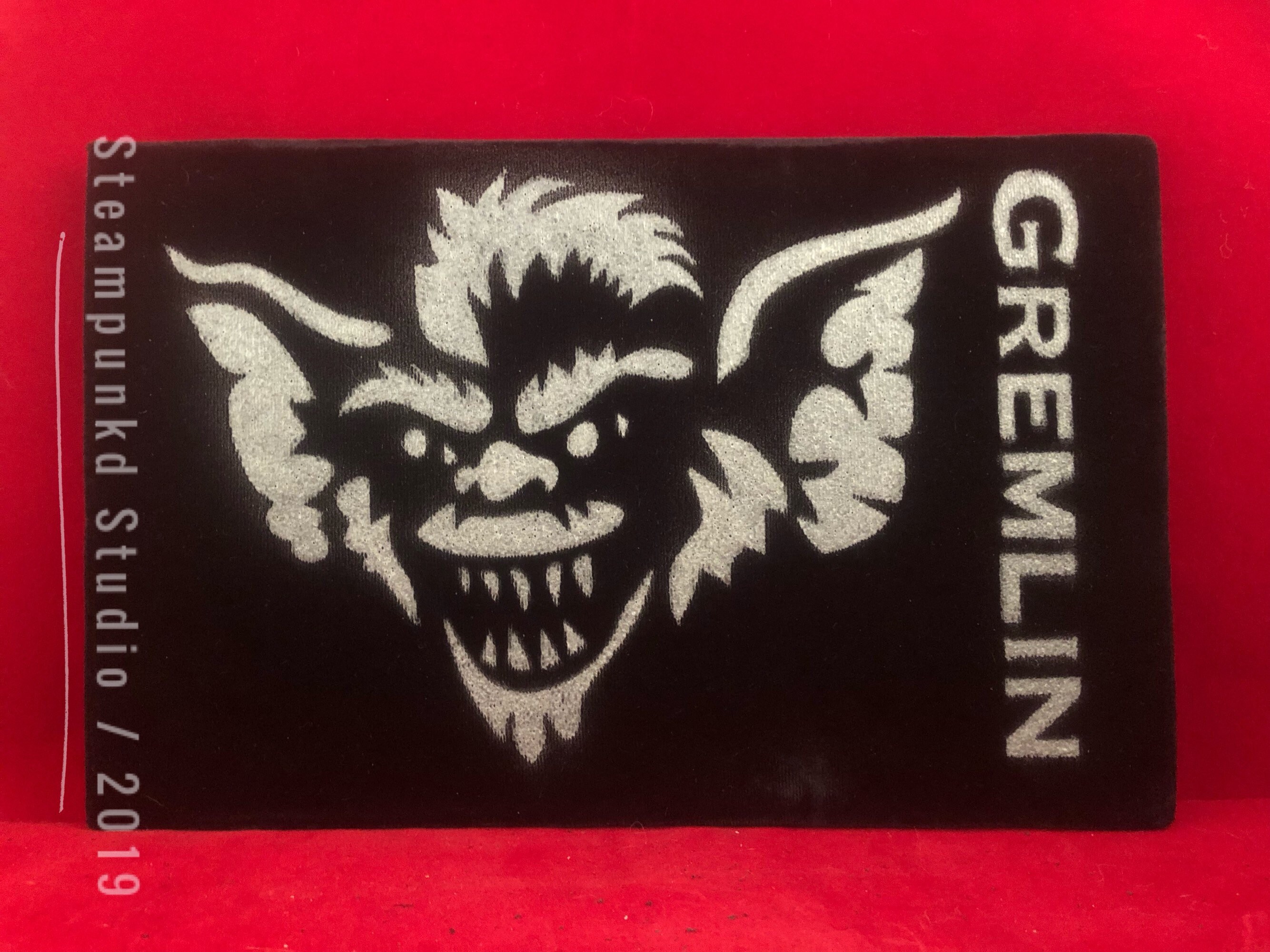 Gremlin Velvet Painting | Black Light Glow in the Dark | Handmade