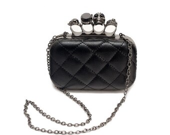 Skull Ring Clutch | Retro Vintage Fashion Evening Bag | Cute Dark Gothic