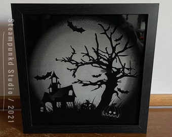 Halloween LED Light Box | Haunted House Moon Bats Pumpkin | Multicolor Remote or Smartphone App Controlled