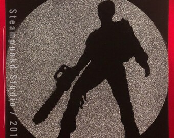 Army of Darkness Ash on Black Velvet | Velvet Painting | Handmade