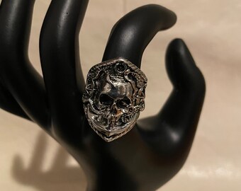 Nautical Octopus Skull Ring | Stainless Steel | Gothic Horror Fantasy Halloween