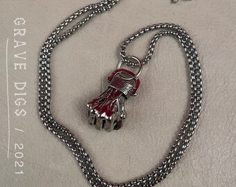 Fist Pendant Necklace | Silver or Black Chain | Gothic Fashion Jewelry