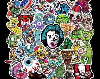 Zombie Skull Eyeball Horror Stickers | 50pc Sticker Set