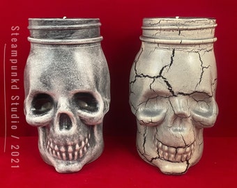 Skull Candle 16oz Unscented Paraffin | Gothic Home Decor | Spooky Halloween Gift