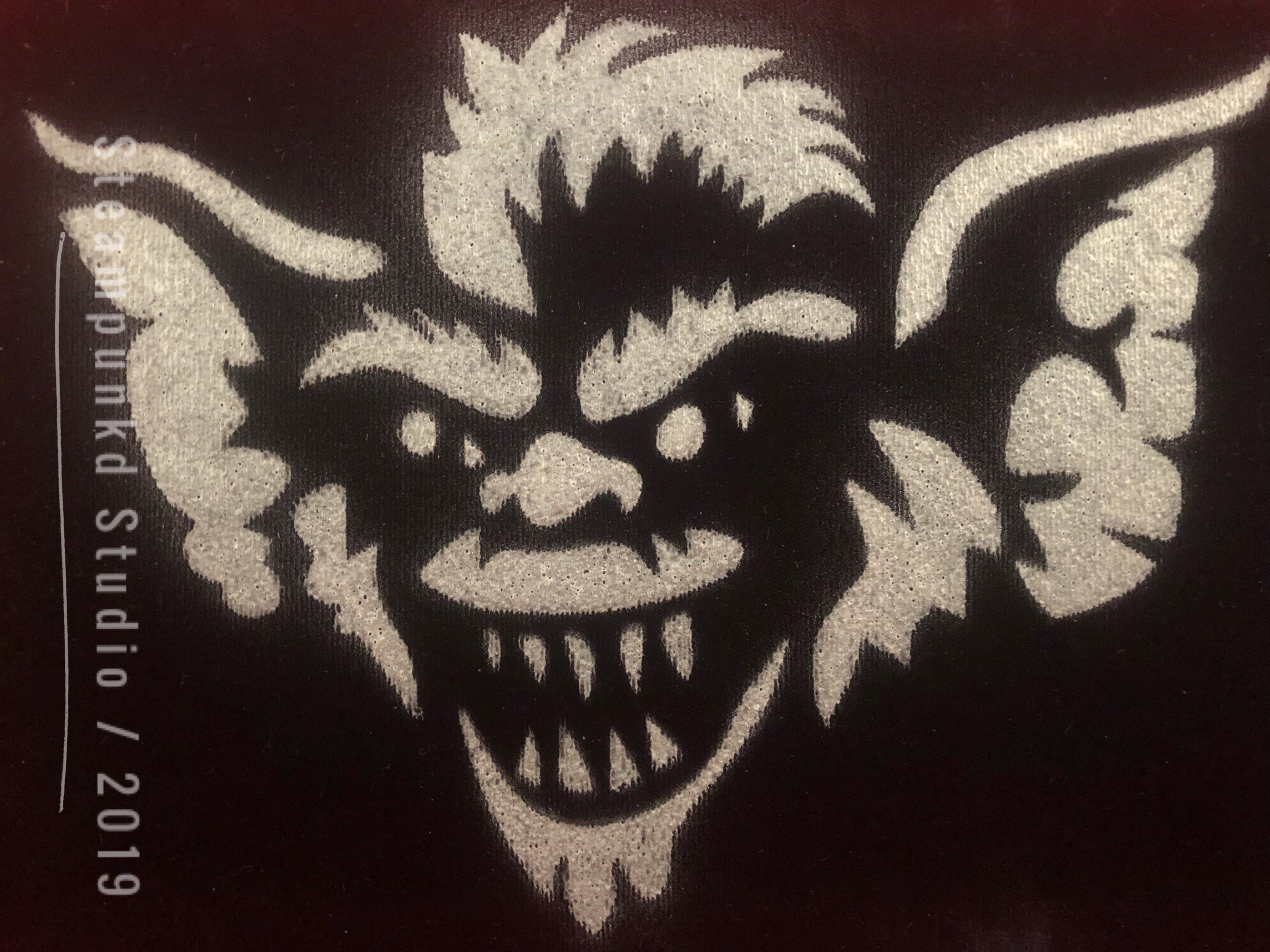 Gremlin Velvet Painting | Black Light Glow in the Dark | Handmade