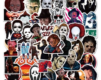 Horror Thriller Movie Villain Stickers | 50pc Sticker Set