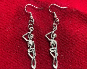 Hanging Skeleton Earrings | Gothic Horror Fantasy Halloween